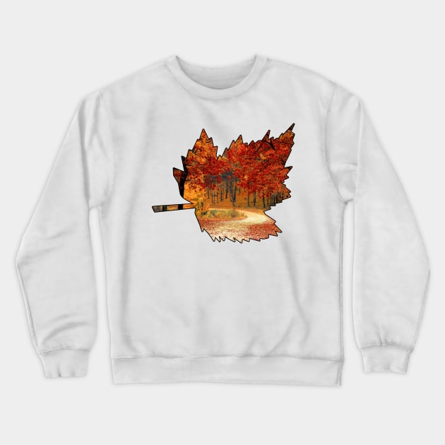 Maple Leaf Outline (Fall Colors) Crewneck Sweatshirt by gorff